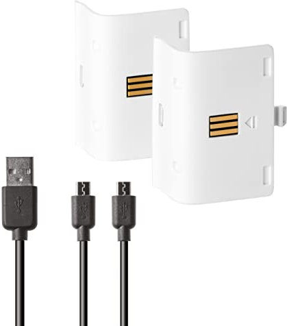 snakebyte Xbox One BATTERY:KIT - weiß - 2 Akkus à 800mAh - kompatibel mit allen Xbox One Controller Varianten & snakebyte Twin Charge X Ladestation - inkl. 2m Y-Ladekabel