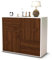 Stil.Zeit Sideboard Ciara, Korpus Weiss matt, Front Holz-Design Walnuss (92x79x35cm) Push-to-Open Technik & Leichtlaufschienen