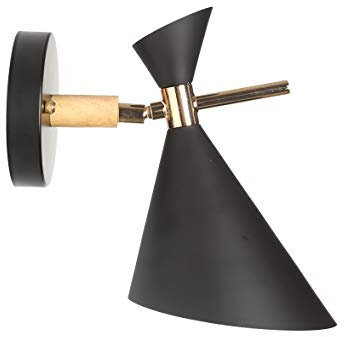Chrasy E27 Wandleuchte Wandbeleuchtung Industrielampe Kreative Wandlampe Wandleuchte Trompete Wandleuchte für Flur Landhaus Schlafzimmer Wohnzimmer Esstisch (Schwarz)