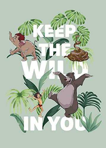 Komar Disney Wandbild Jungle Book Keep The Wild | Kinderzimmer, Babyzimmer, Dekoration, Kunstdruck | ohne Rahmen | WB090-50x70 | Größe: 50 x 70 cm (Breite x Höhe), Bunt