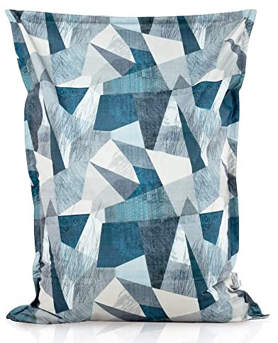 Italpouf Sitzsack XXL Riesensitzsack, Sitzkissen, Indoor & Outdoor, Sitzsack Sessel für Erwachsene, EPS Perlen Füllung, Abnehmbarer Bezug, Waschmaschinenreinigung, Wasserdicht, Abstrakt