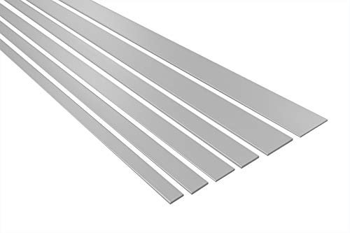2 mètres | Baguette plate bricolage alu anodisé | Effector | B03 | argenté