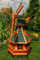 XXL Premium LED Solar Windmühle Holz grün 130 cm kugelgelagert Garten Deko 1,3m grün