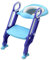 Straame Toddler Toilet Ladder Seat - Adjustable Potty-Training Seat, Soft Cushion Seat and Anti-Slip Steps Design - Easy to Install Portable Children Potty Training Chair (Blue-Purple)