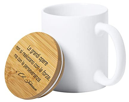 Tazza da caffè o tè, modello Work tazza in ceramica trasparente vetro, personalizzata con incisione - standard ottima idea regalo per le feste perfetto personalizzato