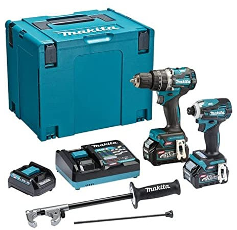Makita DK0172G201 40V Max XGT 2 Piece Combo Kit complete with 2 x 2.5 Ah Batteries, Charger and Interchangeable Adapter Set supplied in a Makpac Case