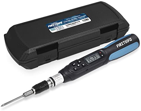 FIRSTINFO H5279 Digital Torque Screwdriver 1/4 Hex Precision Electronic Torque Driver 1.77-35.39 in-lb LED Buzzer Alarm 9 Memory Preset Dual Direction