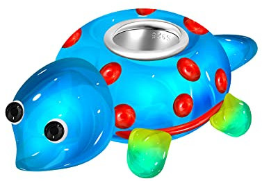 Andante-Stones Abalorio de plata de ley 925 de Murano de cristal con forma de tortuga azul para pulseras y bolsas de organza, Plata esterlina Vidrio