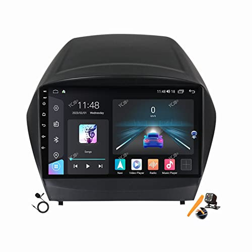 YCJB Android 12.0 Autoradio Stereo Navi für Hy-undai IX35 2009-2015 Sat GPS Navigation 10 Zoll Touchscreen Multimedia Player FM BT Receiver mit 4G 5G WiFi SWC DSP Carplay,M6 pro2