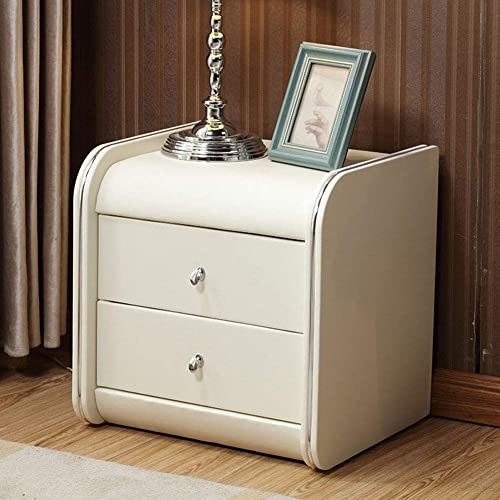 JUNNIU Nachttisch, Schlafzimmer-Aufbewahrung, europäischer Stil, Kunstleder, kleine Nachtschränke, ohne Installation, geeignet für Schlafzimmer, Hotels, Wohnzimmer Decoration