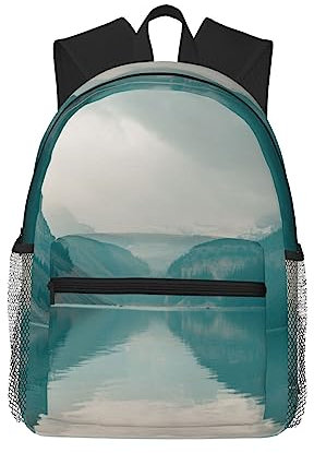 VACSAX Banff Rucksack mit Landschaftsdruck, Reiserucksack, leichter Laptop-Rucksack, lässiger Tagesrucksack, Schwarz , One size