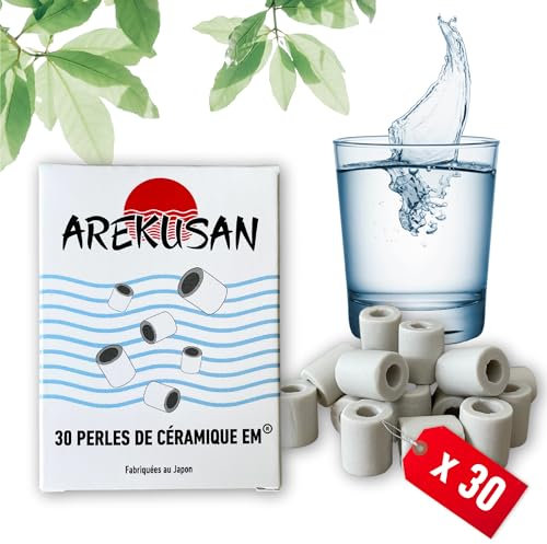 30 Perles de céramique EM Grises | Filtration naturelle de l'eau du robinet | Purificateur et filtre calcaire, chlore pour lave linge, lave vaisselle, aquariums, machine à café, bouilloire, carafe