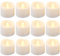 Yakpo 12 Stück warmweiße LED Teelichter mit Timer, batteriebetriebene, flammenlose, flackernde LED Kerzen mit Timerfunktion, große elektrische Votivkerzen für Party, Zuhause, Halloween Dekorationen