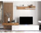Vep Home Composicion de Comedor con Mesa TV y Panelado Rebeca, Color Blanco y Roble.