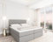 Sofa Dreams Leder Boxspringbett Lederbett Mejorada Komplettbett mit Matratze und Topper - Bett in Premium Kunstleder (Hellgrau, 140x200 cm)