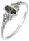 Elli Ring Damen Verlobungsring Marquise mit Kristall Schwarz in 925 Sterling Silber