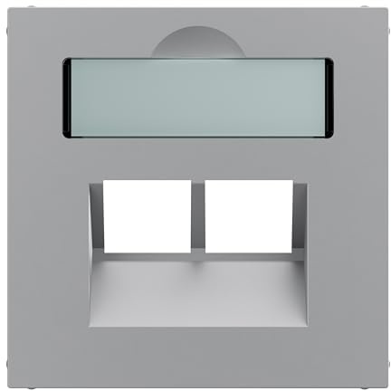 LEGRAND, SEANO Abdeckung 2x RJ45 für Datendosen von Metz, Telegärtner und Rutenbeck, inkl. Beschriftungsfeld, Farbe: Aluminium lackiert, 765259