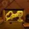 REWIS Open Goblet LED Neon Signboard, Bar Cocktails Neon Lights Wall Hanging Luminous Decor USB Powerd with Dimmer,Yellow,30x20cm