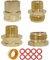 MAFERLIY 4 PCS Commonly Used Brass Garden Hose Connectors Set, 1/2 To 3/4 Hose Adapter, Female To Female Hose Adapter, Male To Male Hose Adapter, Garden Hose Fittings And Adapter, Shower Hose Adapter