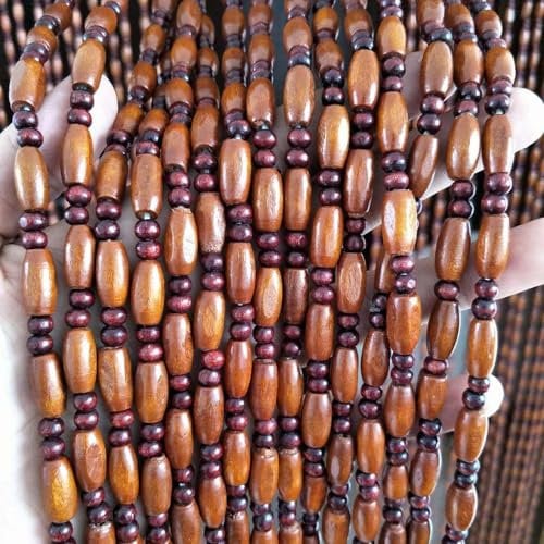 XINGWANGG Natural Wood Beaded Curtains for Doorways,Room Divider String Curtains,for Door Living Room Bedroom Hallway Window Hanging Decoration,Width x Height (Teak,60cm x 80cm(31 Strands)