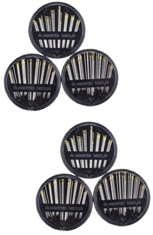 DIYEAH 6 Paquetes agujas de costura juegos de agujas para maquinas de coser aguja de reparación de red aguja de ojo aguja de lona juego de agujas de coser aguja de coser a mano