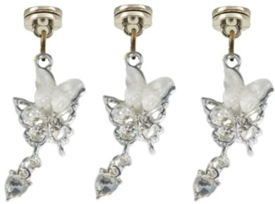 Butterfly Hinge Heads Decorative, Topper Magnetic Hinge Head Toppers,Hinge Head Home Decoration,Door Hinge Pin Topper (White)