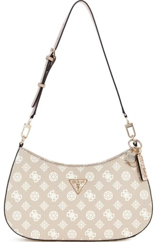 GUESS Noelle Top Zip Shoulder Bag Sand Logo
