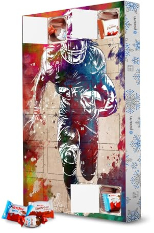 Adventskalender mit Produkten von Kinder® American-Football-Spieler A artboxONE Adventskalender Sport