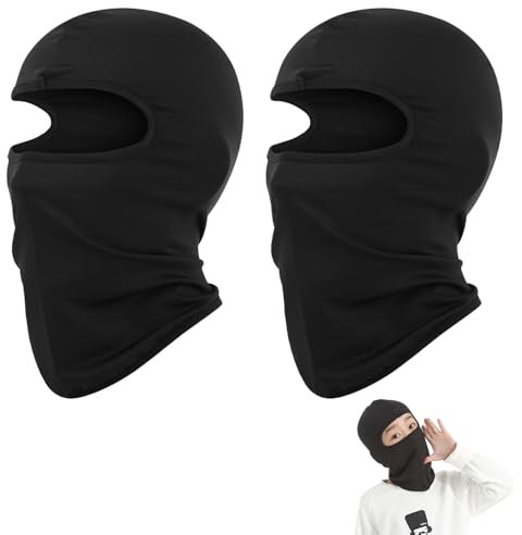 2 Pcs Kids Balaclava,Black Thermal Ski Mask Children's,Multipurpose Winter Childrens Head Face Full Masks,Snoods Fleece Windproof Warmer Neck Snood Balaclavas Helmet Hat for Baby Boys Girls Cycling