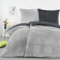 BaSaTex Winter Plüsch Bettwäsche Set 4 Teilig Nicky-Teddy Cashmere-Touch | Flauschiger Deckenbezug und Kissenbezug | Größe: 2X 135x200 cm + 2X 80x80 cm | Farbe: Anthrazit/Silber
