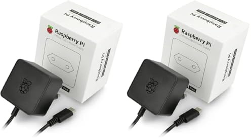 Raspberry 4596 Pi - offizielles Netzteil für Raspberry Pi 4 Model B, USB-C, 5.1V, 3A (Packung mit 2)