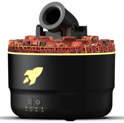 Luftbefeuchter, Cannon Diffusor mit Rauchring Ätherisches Öl Diffusor Schreibtisch Luftbefeuchter, USB Aroma Diffuser mit 7 Farben Lichter und Timer Waterless Auto- Off