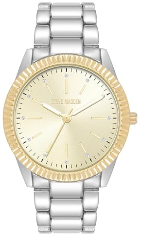 Steve Madden Frauen echtes kristallakentisches Armband Uhr