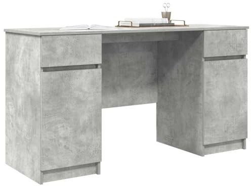 vidaXL Desk Concrete grey Engineered wood 140 x 49 x 76 cm | Loads of space for all your stuff, Contemporary style that looks great in any room, Made from tough engineered wood