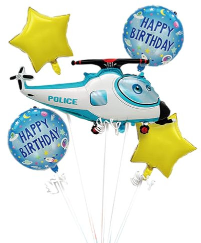 Gleemix 5 Stück Flugzeug Ballon Set, Aufblasbares Flugzeug Deko Geburtstag, Folienballons Helium Ballon, für Junge Geburtstagsdeko, Flugzeuge Thema Party, Kinder Geburtstag Party Dekoration Geschenk