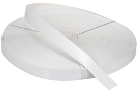 QUARKZMAN Bordo Bianco 500 ft x 1-3/4 pollici Nastro di Bordo in Compensato Pre-incollato Flessibile con Adesivo Termofusibile per il Restauro di Mobili
