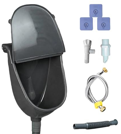 Urinal Kunststoff Pp Spülung Urinableiter Verstellbar Wand Montiertes Urinal Auslaufsicher Wand Pissoir Urinalbecken Komplettset Für Wohnheim Camping Camping Garten Keller Baustelle WC