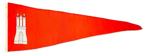 Fahne Flagge Freie und Hansestadt Hamburg Wimpel Langwimpel - 30 x 150 cm