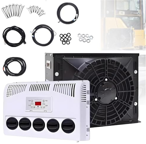 LwiftGal Climatiseur éLectrique Universel Mini Split 12v/24v pour Camping-Cars, Camions Et VéHicules De Loisirs, Refroidissement Silencieux, Climatiseurs Automobiles Black-12V