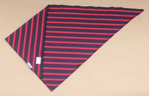 Modas Dreiecktuch blau - rot gestreift 60x60x85 cm bretonisches Dreieckstuch Halstuch Bandana dreieckiges Tuch