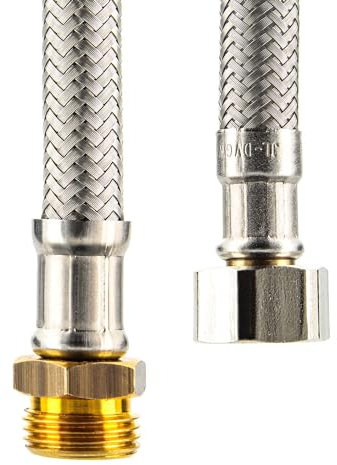 tecuro Sanitär Verbindungsschlauch 3/8 ÜWM x 3/8 AG x 1500 mm, KTW-A- DVGW geprüft, temperaturbeständig von -5°C bis 70°C