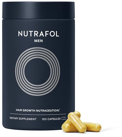 Nutrafol Men's Hair Growth Supplements, Clinically Tested for Visibly Thicker Hair and Scalp Coverage, Dermatologist Recommended - 1 Month Supply