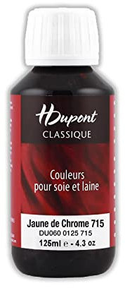 H DUPONT DU0600125715C - Peinture Sur Soie Classique Jaune de chrome N°715 - Pot De 125 ml - Colorants acides pour une qualité supérieure - Idéal pour les professionnels