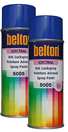 Kwasny 324 206 Belton Spectral Lot de 2 bombes de peinture en spray RAL 5005 Bleu signal brillant 400 ml