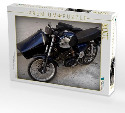 CALVENDO Puzzle Motorrad-Gespann der Marke MZ aus der DDR auf Kuba | 1000 Teile Lege-Größe 64 x 48 cm Foto-Puzzle für glückliche Stunden
