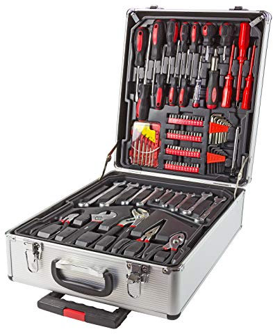 DEMA Alu Werkzeugkoffer mit Werkzeug Alukoffer Trolley Koffer 251tlg Werkzeugset bestückt Zubehör