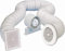 Airvent 434446A Inline Loft Extractor Fan with Timer 4 / 100mm for Bathroom - Full Kit including Ducting & Grilles, White