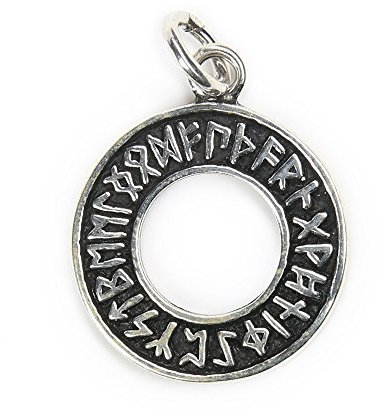 Drachensilber Runen Schmuck Silber Anhänger Rune Kettenanhänger älteres Futhark 925er Silber Gothic Wicca keltischer Schmuck