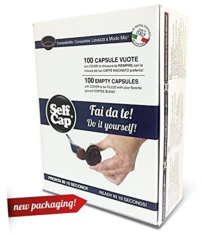 100 CAPSULE CARICABILI SELF CAP PER LAVAZZA A MODO MIO