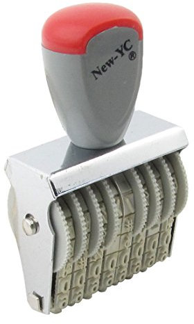sourcing map Ziffernstempel 5 x 4 mm Zahlen Rollstempel Gummi austauschbar 0-9 Zahlen Nummerierungsstempel für Büro Geschäft rotierende Stempel Grau